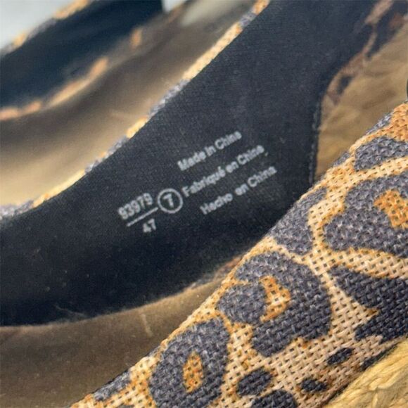 Leopard Print Espadrille Wedge Heels Sz 7 | Y2K Boho Glam Slingbacks by Club - Picture 4 of 9